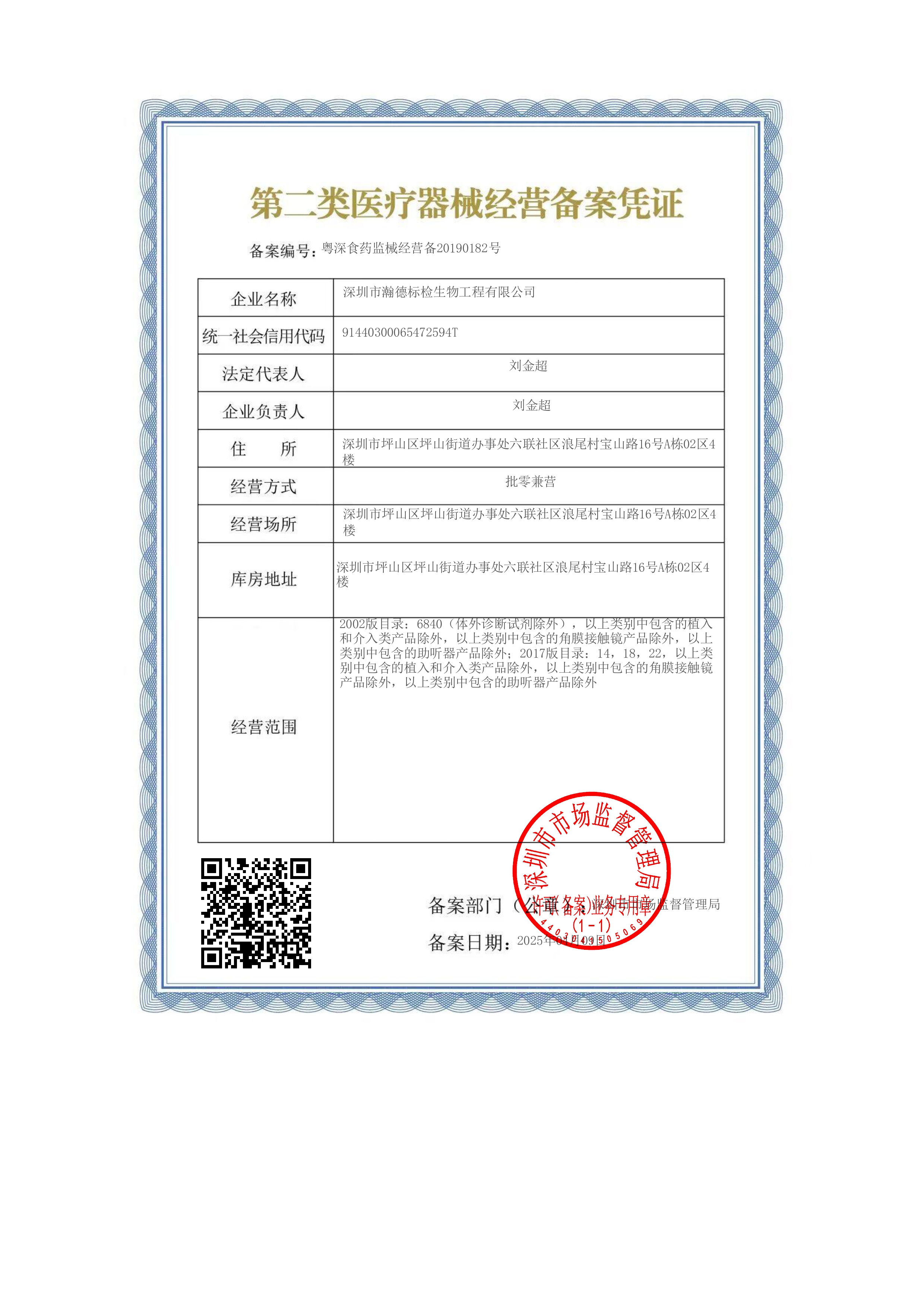 第二类医疗器械经营备案